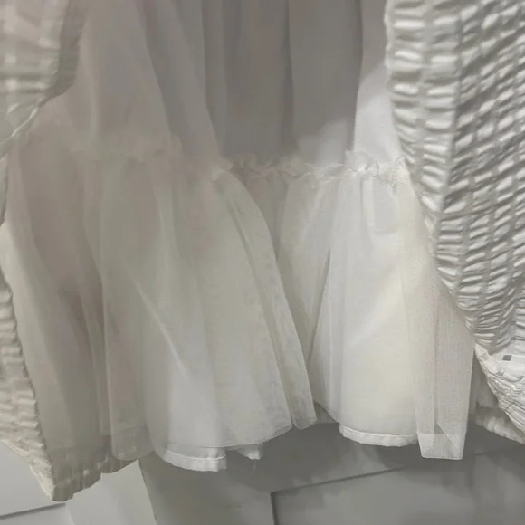 Mayoral White Tiered Cut Out Sundress with Flutter Cap Sleeves 6 - Picture 6 of 6